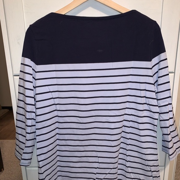 Striped, Dark/Light Blue Long Sleeve Tee, XL - Picture 4 of 4